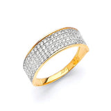 White CZ Channel Ladies Ring in 14K Two-Tone Gold