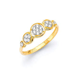 White CZ Ladies Ring in 14K Two-Tone Gold