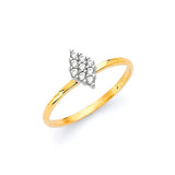 White CZ Ladies Ring in 14K Two-Tone Gold