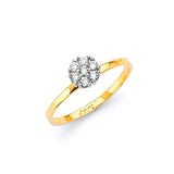 White CZ Ladies Ring in 14K Two-Tone Gold