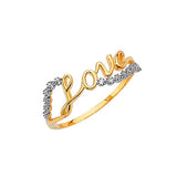 White CZ Ladies Ring in 14K Two-Tone Gold