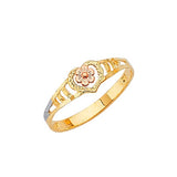 Heart Ladies Ring in 14K Two-Tone Gold