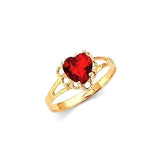 Red CZ Kids Ring in 14K Gold