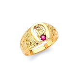 Red CZ Kids Ring in 14K Gold