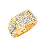 White CZ Micro-Pave Mens Ring in 14K Gold