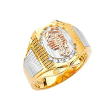 White CZ Scorpion Mens Ring in 14K Tri-Color Gold