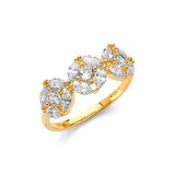 White CZ Ladies Ring in 14K Gold