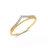 White CZ Ladies Ring in 14K Two-Tone Gold