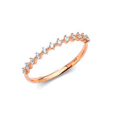 White CZ Ladies Ring in 14K Rose Gold