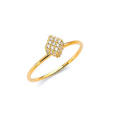 White CZ Ladies Ring in 14K Gold