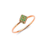 Green CZ Ladies Ring in 14K Rose Gold