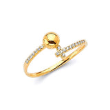 White CZ Ladies Ring in 14K Gold