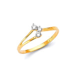 White CZ Ladies Ring in 14K Gold