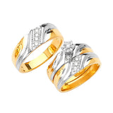 0.3 Carat Diamond Three-Piece High-Polish Wedding Ring in 14K Two-Tone Gold