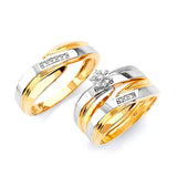 0.3 Carat Diamond Three-Piece High-Polish Wedding Ring in 14K Two-Tone Gold