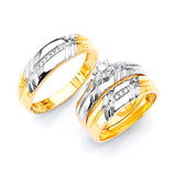 0.3 Carat Diamond Three-Piece High-Polish Wedding Ring in 14K Two-Tone Gold