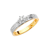 0.15 Carat Diamond High-Polish Engagement Ring in 14K Two-Tone Gold