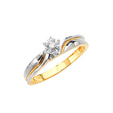 0.05 Carat Diamond High-Polish Engagement Ring in 14K Two-Tone Gold