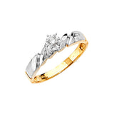 0.05 Carat Diamond High-Polish Engagement Ring in 14K Two-Tone Gold