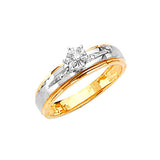 0.12 Carat Diamond High-Polish Engagement Ring in 14K Two-Tone Gold