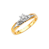 0.12 Carat Diamond High-Polish Engagement Ring in 14K Two-Tone Gold