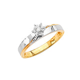 0.15 Carat Diamond High-Polish Engagement Ring in 14K Two-Tone Gold