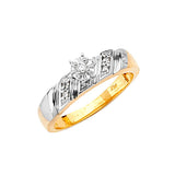 0.15 Carat Diamond High-Polish Engagement Ring in 14K Two-Tone Gold