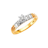 0.15 Carat Diamond High-Polish Engagement Ring in 14K Two-Tone Gold