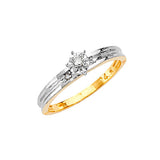 0.15 Carat Diamond High-Polish Engagement Ring in 14K Two-Tone Gold