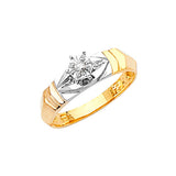 0.15 Carat Diamond High-Polish Engagement Ring in 14K Two-Tone Gold