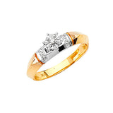 0.05 Carat Diamond High-Polish Engagement Ring in 14K Two-Tone Gold