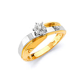 0.05 Carat Diamond High-Polish Engagement Ring in 14K Two-Tone Gold