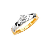 0.05 Carat Diamond High-Polish Engagement Ring in 14K Two-Tone Gold