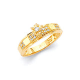 0.2 Carat Diamond High-Polish Engagement Ring in 14K Gold