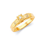 0.15 Carat Diamond High-Polish Engagement Ring in 14K Gold