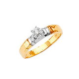 0.1 Carat Diamond High-Polish Engagement Ring in 14K Two-Tone Gold