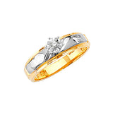 0.05 Carat Diamond High-Polish Engagement Ring in 14K Two-Tone Gold