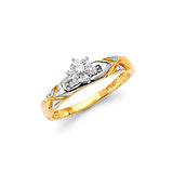 0.15 Carat Diamond High-Polish Engagement Ring in 14K Two-Tone Gold