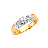 0.15 Carat Diamond High-Polish Engagement Ring in 14K Two-Tone Gold