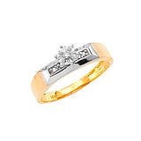 0.15 Carat Diamond High-Polish Engagement Ring in 14K Two-Tone Gold