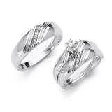 0.3 Carat Diamond Three-Piece High-Polish Wedding Ring in 14K White Gold