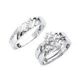 0.3 Carat Diamond Three-Piece High-Polish Wedding Ring in 14K White Gold