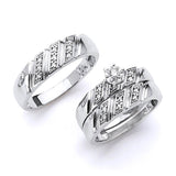 0.4 Carat Diamond Three-Piece High-Polish Wedding Ring in 14K White Gold