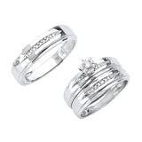 0.3 Carat Diamond Three-Piece High-Polish Wedding Ring in 14K White Gold