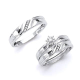 0.25 Carat Diamond Three-Piece High-Polish Wedding Ring in 14K White Gold