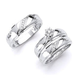 0.25 Carat Diamond Three-Piece High-Polish Wedding Ring in 14K White Gold