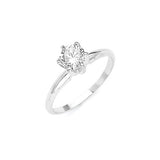 0.5 Carat Diamond High-Polish Engagement Ring in 14K White Gold