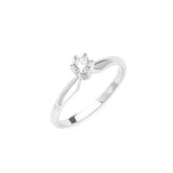 0.15 Carat Diamond High-Polish Engagement Ring in 14K White Gold