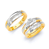 0.35 Carat Diamond Three-Piece High-Polish Wedding Ring in 14K Two-Tone Gold