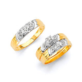 0.3 Carat Diamond Three-Piece High-Polish Wedding Ring in 14K Two-Tone Gold